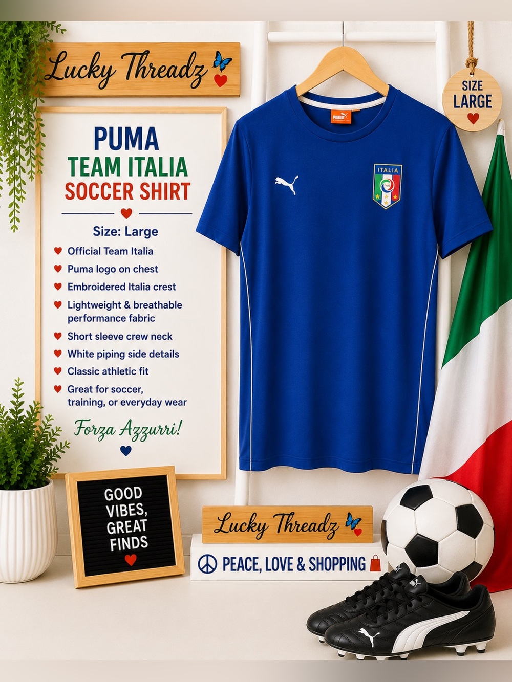 Puma Royal Blue Italia Soccer Jersey